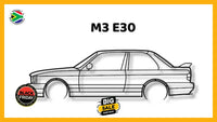 M3 E30 Detailed Silhouette Metal Wall Art