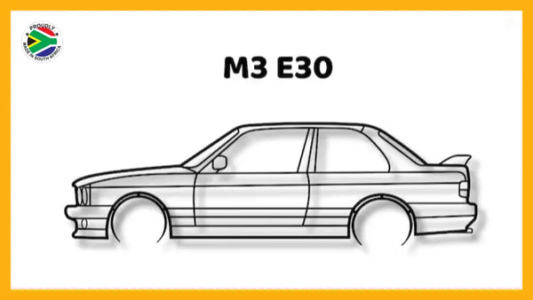 M3 E30 Detailed Silhouette Metal Wall Art