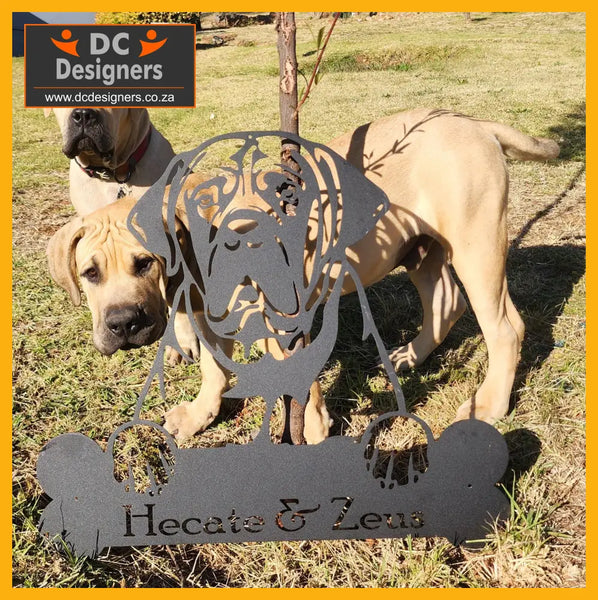 Boerboel Wall Art With Personalized Text Dog Kennel & Run Accessories