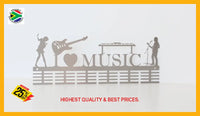 Boy & Girl I Love Music Instruments 48 Tier Medal Hanger Stainless Steel Brush Finish Sports Medal