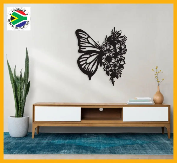 Butterfly & Flowers Wall Art