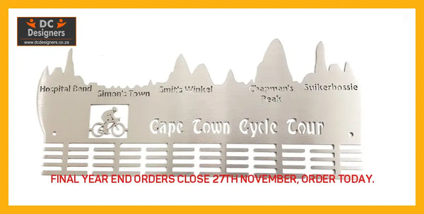 Cape Town Cycle Tour 48 Tier Medal Hanger Stainless Steel Brush Finish Sports Medal Hangers