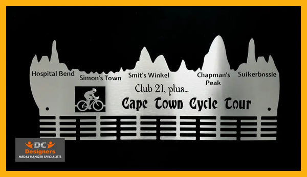 Cape Town Cycle Tour Club 21 Plus.. 48 Tier Medal Hanger Stainless Steel Brush Finish Sports Medal