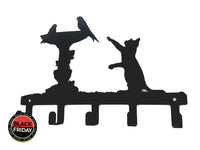 Cat & Birds Bath 5 Hook Key Home Décor