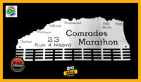 Comrades Marathon Up Run Personalised 48 Tier Medal Hanger Stainless Steel Brush Finish Sports