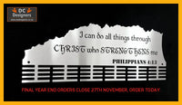 Comrades Route: I Can Do All Things Through Christ 48 Tier Medal Hanger Stainless Steel Brush