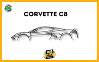 Corvette C8 Detailed Silhouette Metal Wall Art