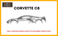 Corvette C8 Detailed Silhouette Metal Wall Art