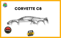 Corvette C8 Detailed Silhouette Metal Wall Art