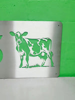 Cow Design House Sign