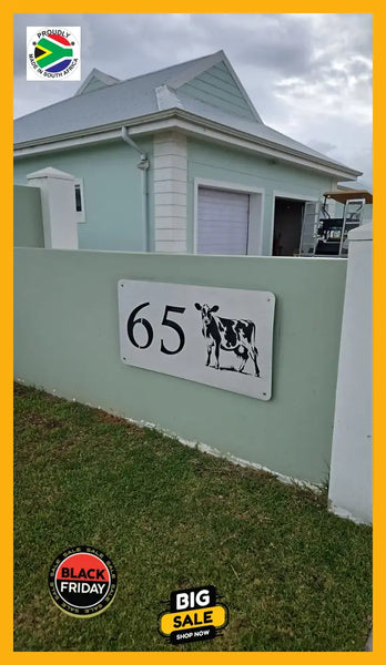 Cow Design House Sign