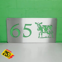 Cow Design House Sign