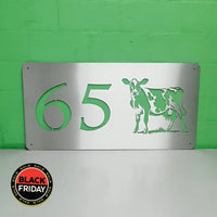 Cow Design House Sign