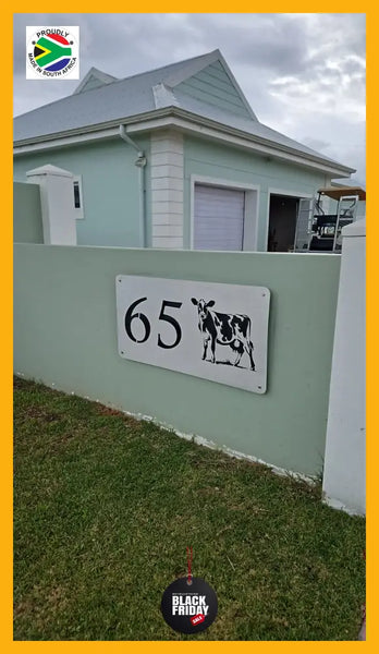 Cow Design House Sign