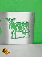 Cow Design House Sign