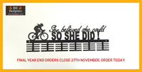 Cycling She Believed She Could 48 Tier Medal Hanger Black Sports Medal Hangers