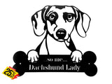 Dachshund Wall Art With Personalized Text Dog Kennel & Run Accessories