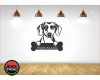 Dachshund Wall Art With Personalized Text Dog Kennel & Run Accessories