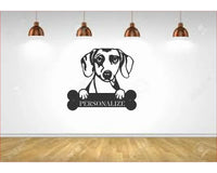 Dachshund Wall Art With Personalized Text Dog Kennel & Run Accessories