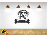 Dachshund Wall Art With Personalized Text Dog Kennel & Run Accessories