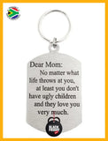 Dear Mom - Love You Very Much Double Sided Laser Engraved Key Ring-Bag Tag Key Rings