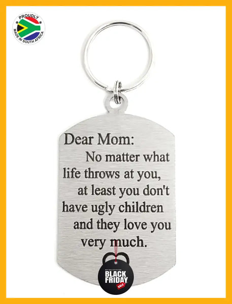 Dear Mom - Love You Very Much Double Sided Laser Engraved Key Ring-Bag Tag Key Rings