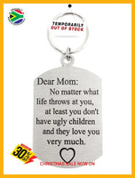 Dear Mom - Love You Very Much Double Sided Laser Engraved Key Ring-Bag Tag Key Rings