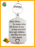 Dear Mom - Love You Very Much Double Sided Laser Engraved Key Ring-Bag Tag Key Rings