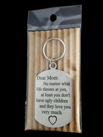 Dear Mom - Love You Very Much Double Sided Laser Engraved Key Ring-Bag Tag Key Rings