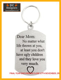 Dear Mom - Love You Very Much Double Sided Laser Engraved Key Ring-Bag Tag Key Rings