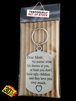 Dear Mom - Love You Very Much Double Sided Laser Engraved Key Ring-Bag Tag Key Rings