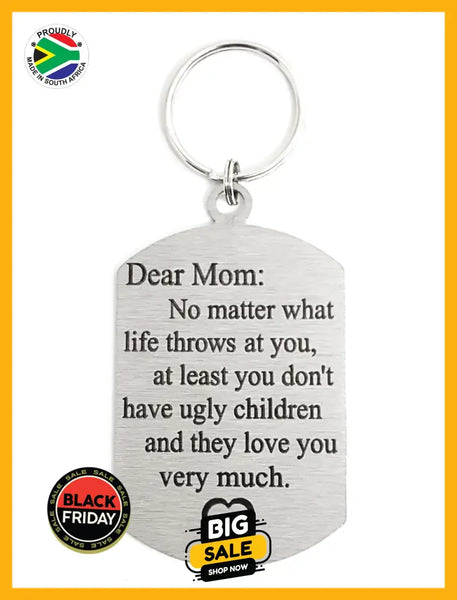 Dear Mom - Love You Very Much Double Sided Laser Engraved Key Ring-Bag Tag Key Rings