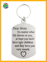 Dear Mom - Love You Very Much Double Sided Laser Engraved Key Ring-Bag Tag Key Rings