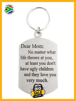 Dear Mom - Love You Very Much Double Sided Laser Engraved Key Ring-Bag Tag Key Rings