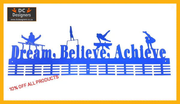 Dream Believe Achieve Gymnastics Mag 72 Tier Medal Hanger Sports Medal Hangers