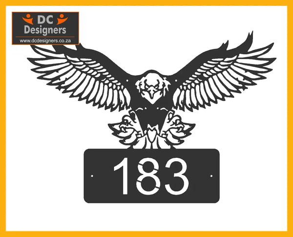 Eagle House Number Sign Wall Art