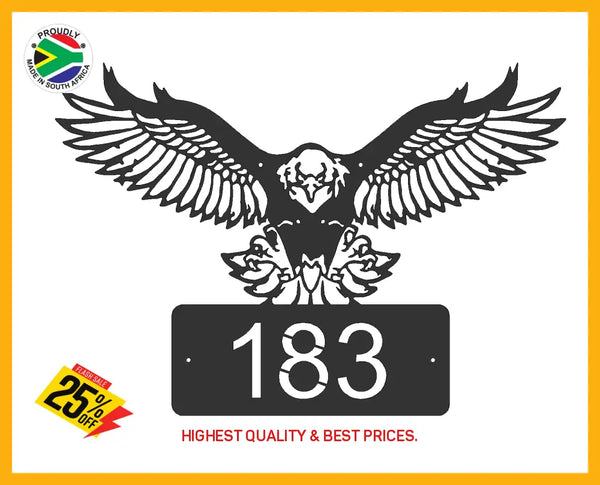 Eagle House Number Sign Wall Art