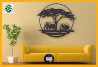 Elephant Family Mounted Wall Art