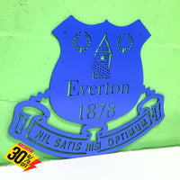 Everton Football Club Crest Mounted Wall Art Design 40Cm X 33Cm Small / Blue