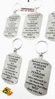 Fearless Coach Single Sided Laser Engraved Key Ring-Bag Tag Key Rings