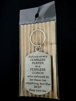Fearless Coach Single Sided Laser Engraved Key Ring-Bag Tag Key Rings