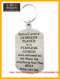 Fearless Coach Single Sided Laser Engraved Key Ring-Bag Tag Key Rings