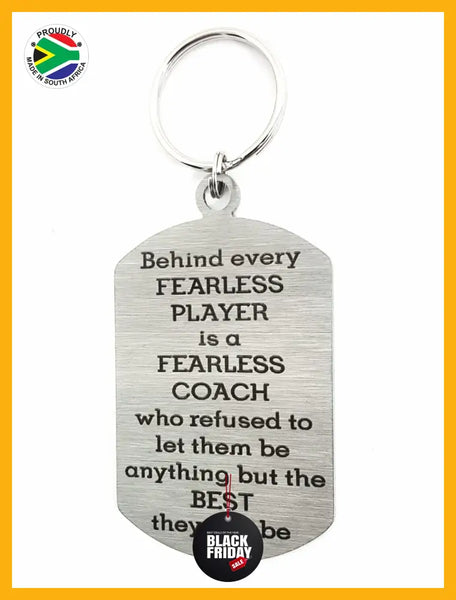 Fearless Coach Single Sided Laser Engraved Key Ring-Bag Tag Key Rings