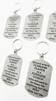 Fearless Coach Single Sided Laser Engraved Key Ring-Bag Tag Key Rings