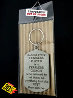 Fearless Coach Single Sided Laser Engraved Key Ring-Bag Tag Key Rings