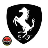 Ferrari Sf Mounted Wall Art Black / 58Cm X 67Cm Medium