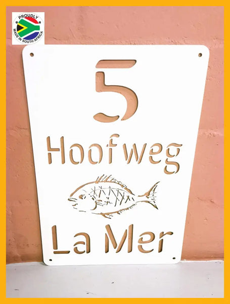 Fish Design House Sign Wall Art