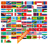 Flags Of The World Stickers - 200 Pack