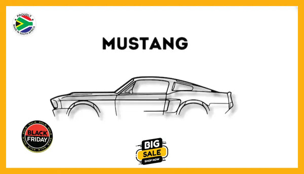 Mustang Vintage Detailed Silhouette Metal Wall Art