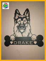 German Sheperd Wall Art With Personalized Text Dog Kennel & Run Accessories